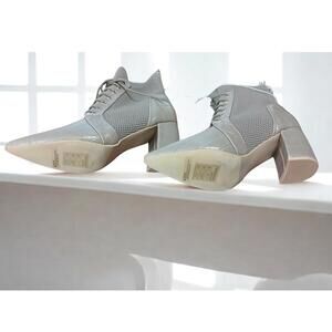 Stylish Gray Ankle Booties with Block Heels by Olivia & Kate